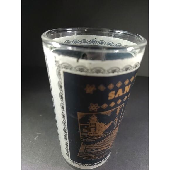 Vintage State Of California San Francisco Frosted Drinking Glass Hazel Atlas... - Picture 5 of 11